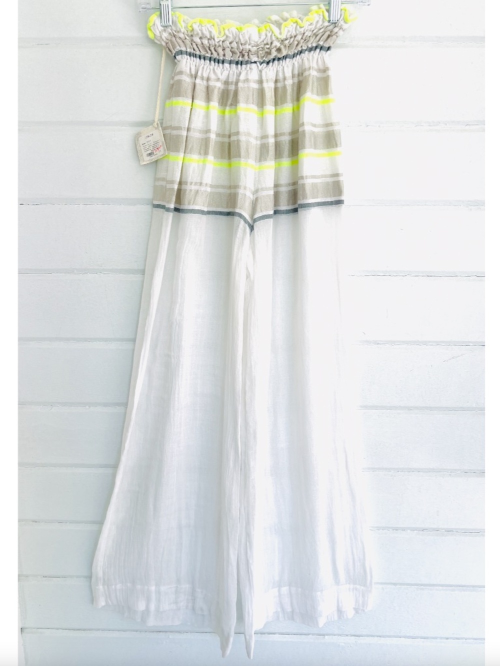 LEMLEM Abarra Sheer Wide Leg Resort Lounge Beach Pool Cover Up Pants - NWT! - M